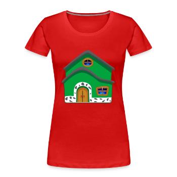 building house homes architektur haus gebaeude84 - Frauen Premium Bio T-Shirt - Rot - Vorne - Mia (176cm)