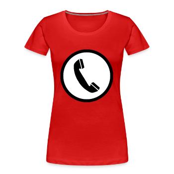 téléphone téléphone mobile retro21 radio téléphone mobile - T-shirt bio Premium Femme - rouge - Devant - Mia (176cm)
