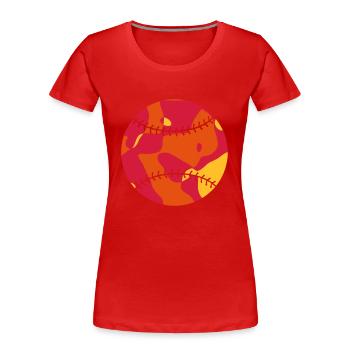 BASEBALL - CAMO / CAMOUFLAGE - Frauen Premium Bio T-Shirt - Rot - Vorne - Mia (176cm)