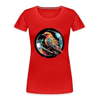 Oiseau Oiseau Songbird Cadeau pour les Fans d’Oiseaux Nature - T-shirt bio Premium Femme - rouge - Devant - Mia (176cm)