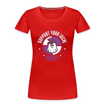 Fantômes - T-shirt bio Premium Femme - rouge - Devant - Mia (176cm)