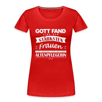 Altenpflegerin.2 - Frauen Premium Bio T-Shirt - Rot - Vorne - Mia (176cm)
