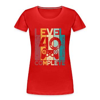 40 Geburtstag Level 40 Complete 40 Jahre Geschenk - Frauen Premium Bio T-Shirt - Rot - Vorne - Mia (176cm)