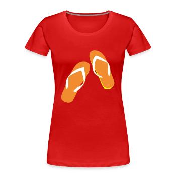 beach strand summer sommer vacation urlaub301 - Frauen Premium Bio T-Shirt - Rot - Vorne - Mia (176cm)
