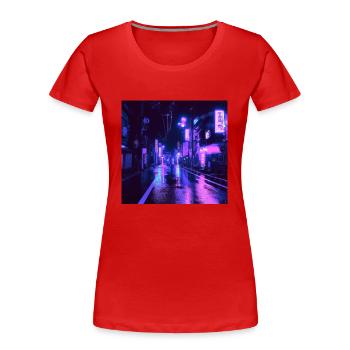 Asia street Style - Frauen Premium Bio T-Shirt - Rot - Vorne - Mia (176cm)
