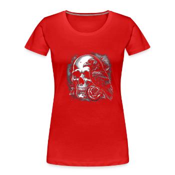 Schleier der Nacht - Frauen Premium Bio T-Shirt - Rot - Vorne - Mia (176cm)