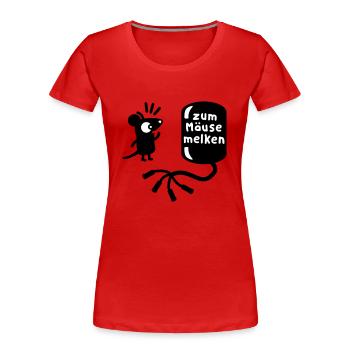 Machine à traire - lait de souris - T-shirt bio Premium Femme - rouge - Devant - Mia (176cm)