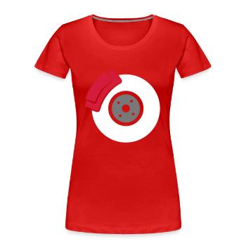 Scheibenbremse mit Bremssattel - Frauen Premium Bio T-Shirt - Rot - Vorne - Mia (176cm)