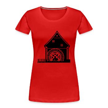 windmill windmuehle wind turbine windrad6 - Frauen Premium Bio T-Shirt - Rot - Vorne - Mia (176cm)