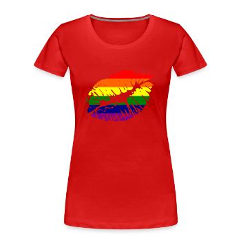 juste un baiser - T-shirt bio Premium Femme - rouge - Devant - Mia (176cm)