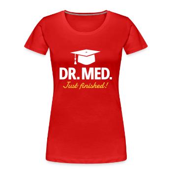 Docteur mortier - T-shirt bio Premium Femme - rouge - Devant - Mia (176cm)