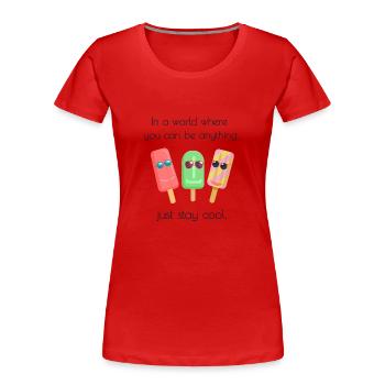Sommer Eis Eiscreme Lustig Bleib Cool Sonnenbrille - Frauen Premium Bio T-Shirt - Rot - Vorne - Mia (176cm)