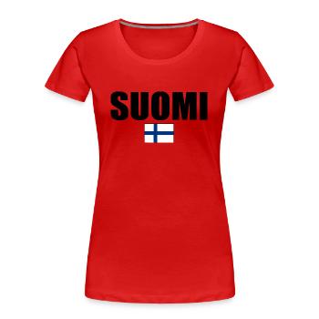 Suomi - Frauen Premium Bio T-Shirt - Rot - Vorne - Mia (176cm)