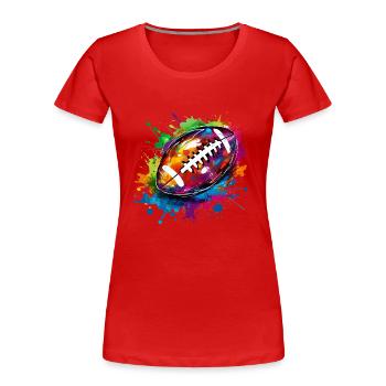 American Football for Sports Fans & Football Players - Women's Premium Organic T-Shirt - red - Front - Mia (176cm)
