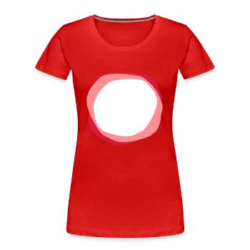 cercles psychédéliques - T-shirt bio Premium Femme - rouge - Devant - Mia (176cm)