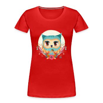 Chouette couleur d'automne - T-shirt bio Premium Femme - rouge - Devant - Mia (176cm)