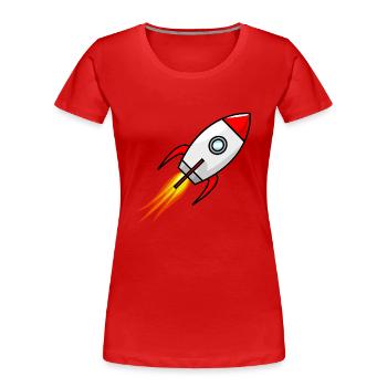 Rocket Rocket Space Shuttle UFO Spacecraft Moon - Women's Premium Organic T-Shirt - red - Front - Mia (176cm)