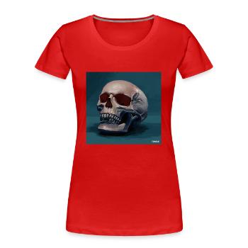 Skull - Frauen Premium Bio T-Shirt - Rot - Vorne - Mia (176cm)