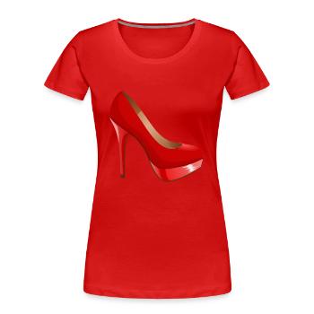 schuhe highheels schoes flipflops boots stiefel38 - Frauen Premium Bio T-Shirt - Rot - Vorne - Mia (176cm)