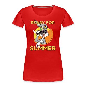 Looney Tunes Bugs Bunny Ready For Summer - Women's Premium Organic T-Shirt - red - Front - Mia (176cm)