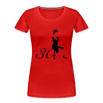 1930er Stewardess - Frauen Premium Bio T-Shirt - Rot - Vorne - Mia (176cm)