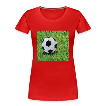 Football Paintings - Women's Premium Organic T-Shirt - red - Front - Mia (176cm)