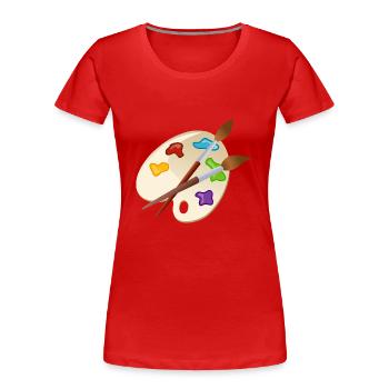 maler painter pinsel paint farbe artist color colo - Frauen Premium Bio T-Shirt - Rot - Vorne - Mia (176cm)
