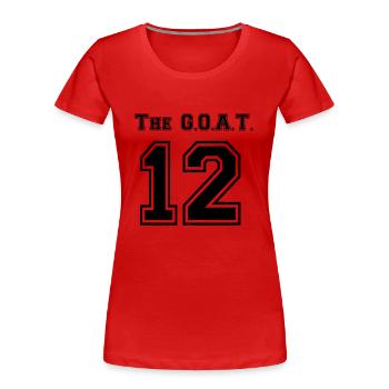 Le GOAT 12 - T-shirt bio Premium Femme - rouge - Devant - Mia (176cm)