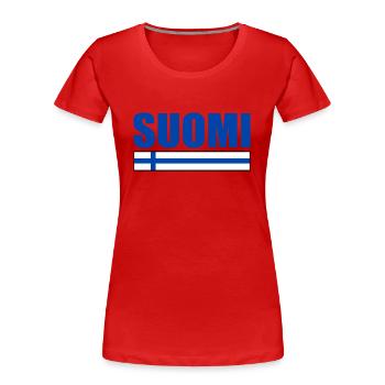 suomi - Frauen Premium Bio T-Shirt - Rot - Vorne - Mia (176cm)
