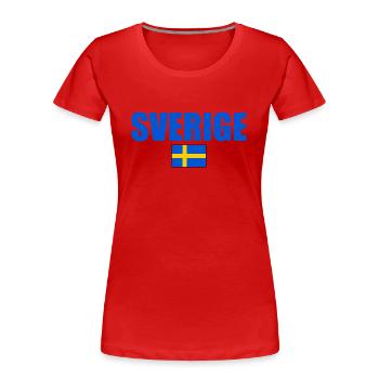 Sverige - Frauen Premium Bio T-Shirt - Rot - Vorne - Mia (176cm)