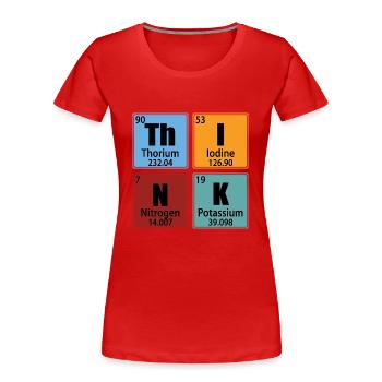 Denken - Elemente des Periodensystems - Frauen Premium Bio T-Shirt - Rot - Vorne - Mia (176cm)
