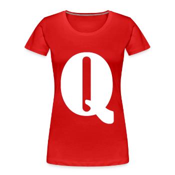 Q - Frauen Premium Bio T-Shirt - Rot - Vorne - Mia (176cm)