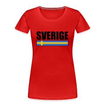 sverige - Frauen Premium Bio T-Shirt - Rot - Vorne - Mia (176cm)
