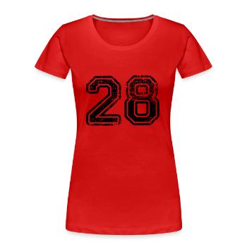 28 - Women's Premium Organic T-Shirt - red - Front - Mia (176cm)