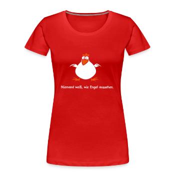 Unbekannter Engel - Frauen Premium Bio T-Shirt - Rot - Vorne - Mia (176cm)