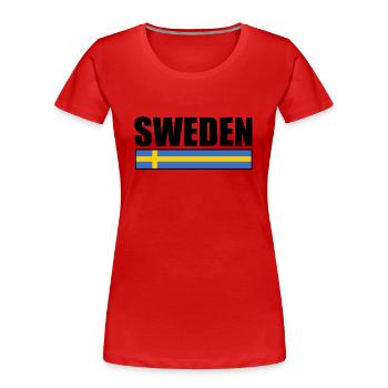 Schweden - Frauen Premium Bio T-Shirt - Rot - Vorne - Mia (176cm)