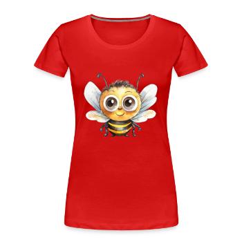 Hummel Wasserfarben Zeichnung - Frauen Premium Bio T-Shirt - Rot - Vorne - Mia (176cm)