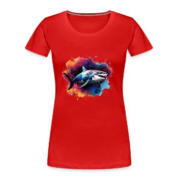 Shark for Sea Animals Fans Gift Holiday - Women's Premium Organic T-Shirt - red - Front - Mia (176cm)