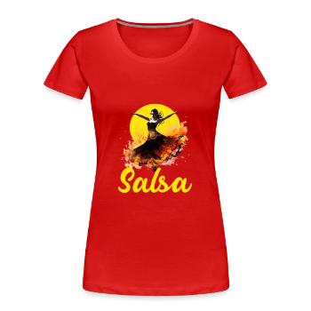 Salsa Tanz Kubanischer Tanz Kuba Urlaub - Frauen Premium Bio T-Shirt - Rot - Vorne - Mia (176cm)