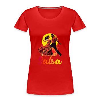 Salsa Tanz Kubanischer Tanz Kuba Urlaub - Frauen Premium Bio T-Shirt - Rot - Vorne - Mia (176cm)