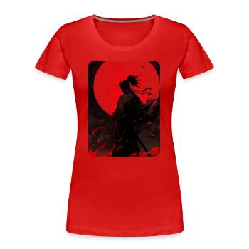 Blood Moon Samurai - Women's Premium Organic T-Shirt - red - Front - Mia (176cm)