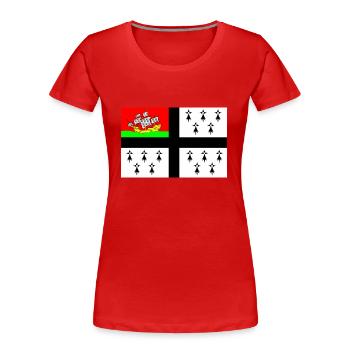 Drapeau de Nantes - T-shirt bio Premium Femme - rouge - Devant - Mia (176cm)