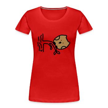 dicke Eule - Frauen Premium Bio T-Shirt - Rot - Vorne - Mia (176cm)