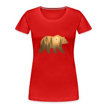 Bärenstark - WiederWilderLeben - Frauen Premium Bio T-Shirt - Rot - Vorne - Mia (176cm)