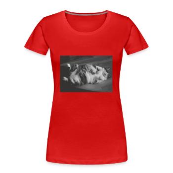 Official Sleep Shirt Cat Pajamas Cat Mom - Women's Premium Organic T-Shirt - red - Front - Mia (176cm)