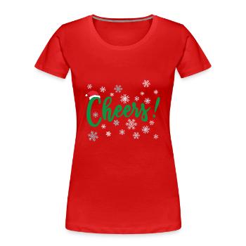 Cheers Merry Xmas Christmas Cheer - Women's Premium Organic T-Shirt - red - Front - Mia (176cm)
