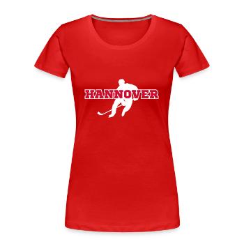 Hannover, meine Stadt! - Frauen Premium Bio T-Shirt - Rot - Vorne - Mia (176cm)