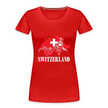 Switzerland Map Swiss Flag - Women's Premium Organic T-Shirt - red - Front - Mia (176cm)