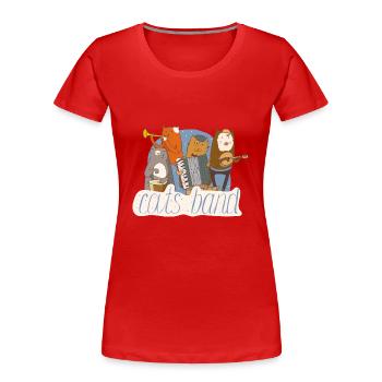 Katzen spielen Musik - Frauen Premium Bio T-Shirt - Rot - Vorne - Mia (176cm)