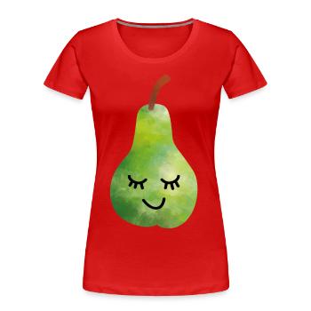 birne - Frauen Premium Bio T-Shirt - Rot - Vorne - Mia (176cm)